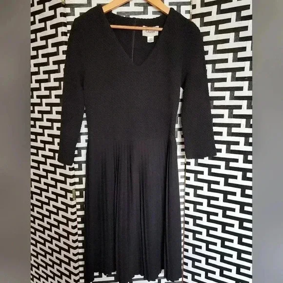 Ganni Fulton Pleated Black Dress Size XS - Picture 2 of 15